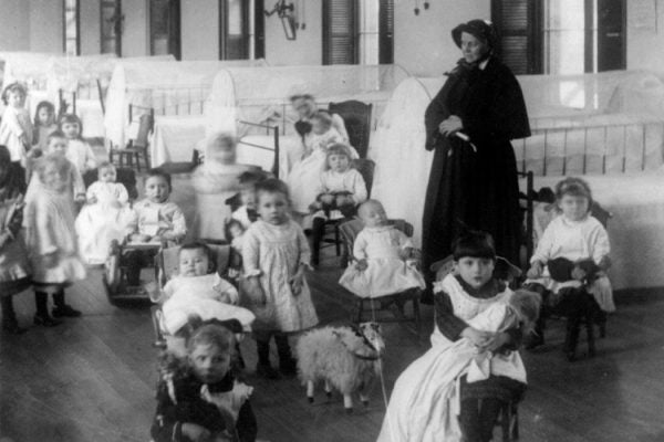 Sister Irene and children at New York Foundling orphanage

"Children at New York Foundling cph.3a23917" by Jacob Riis - This image is available from the United States Library of Congress's Prints and Photographs division under the digital ID cph.3a23917. Licensed under Public Domain via <a href="https://commons.wikimedia.org/wiki/File:Children_at_New_York_Foundling_cph.3a23917.jpg#/media/File:Children_at_New_York_Foundling_cph.3a23917.jpg" target="_blank">Wikimedia Commons</a>