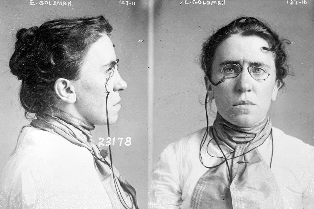 Mug shot taken in 1901 when Goldman was implicated in the assassination of President McKinley