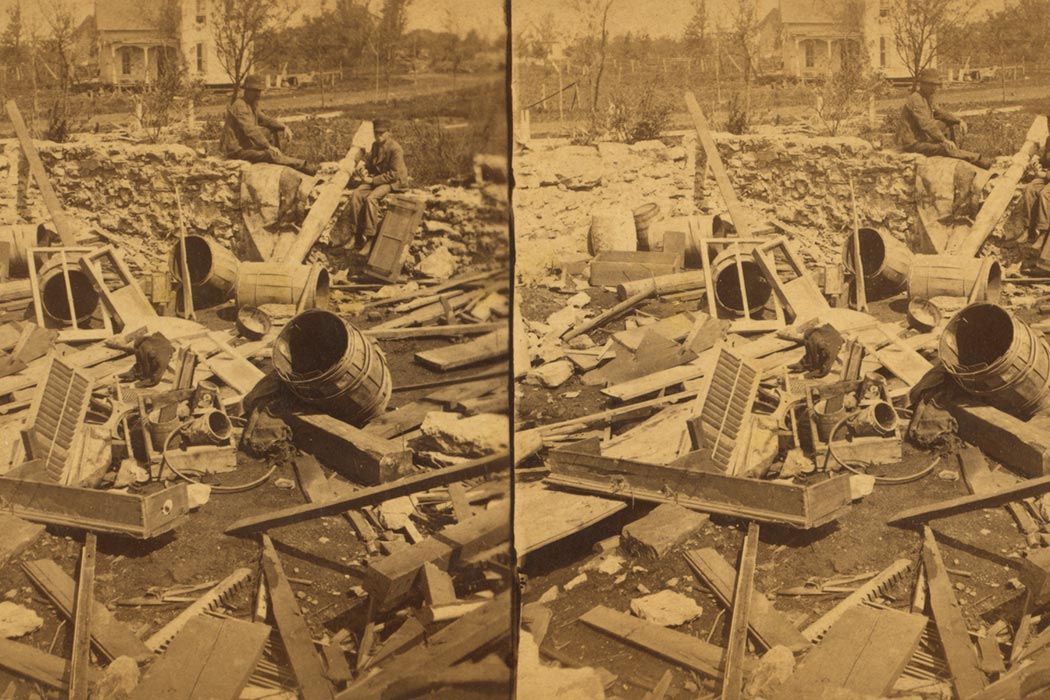 The Miriam and Ira D. Wallach Division of Art, Prints and Photographs: Photography Collection, The New York Public Library. "Scene showing how things were splintered where the storm was most severe." The New York Public Library Digital Collections. 1882. http://digitalcollections.nypl.org/items/510d47e0-62ee-a3d9-e040-e00a18064a99