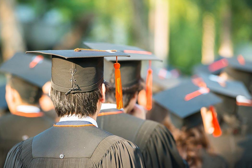 Graduates during commencement.