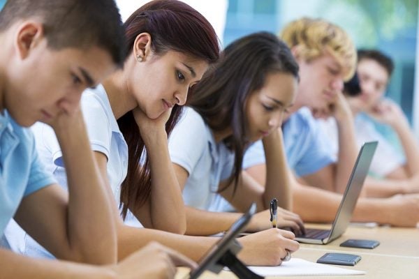 Students on tablets