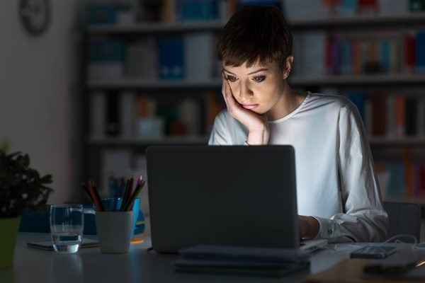 woman using laptop