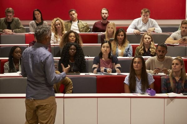 Professor in front of class