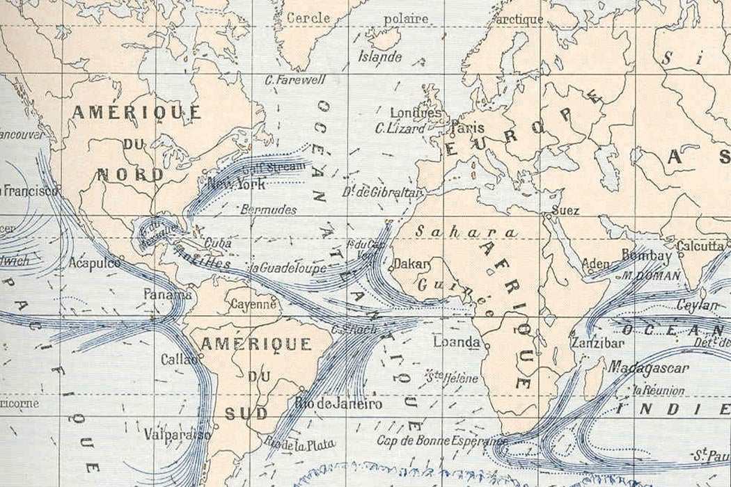 Ocean currents map