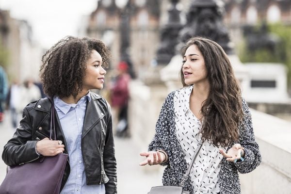 young women talking