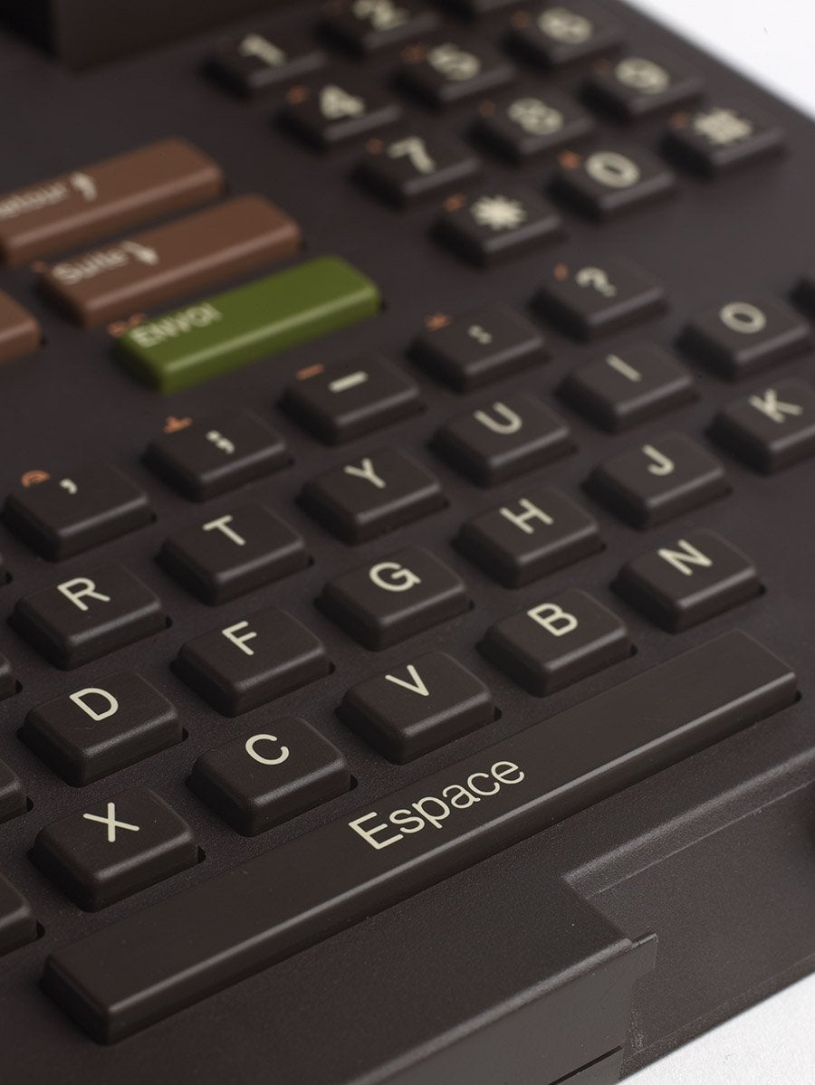 detail of the keyboard of the Minitel 1