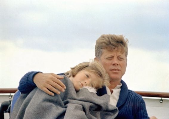 JFK with Caroline on the Honey Fitz (presidential yacht), 1963