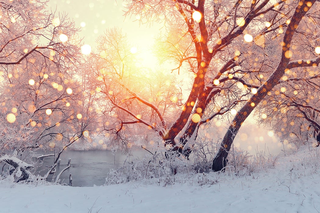 a sunrise over a frozen landscape winter poems