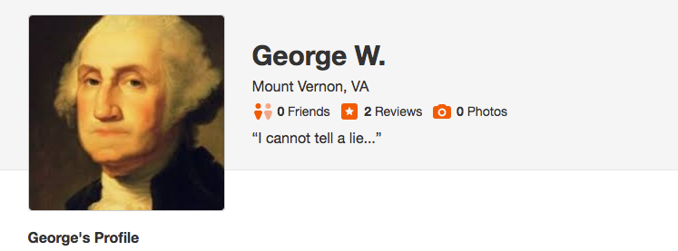 George Washington Yelp Review