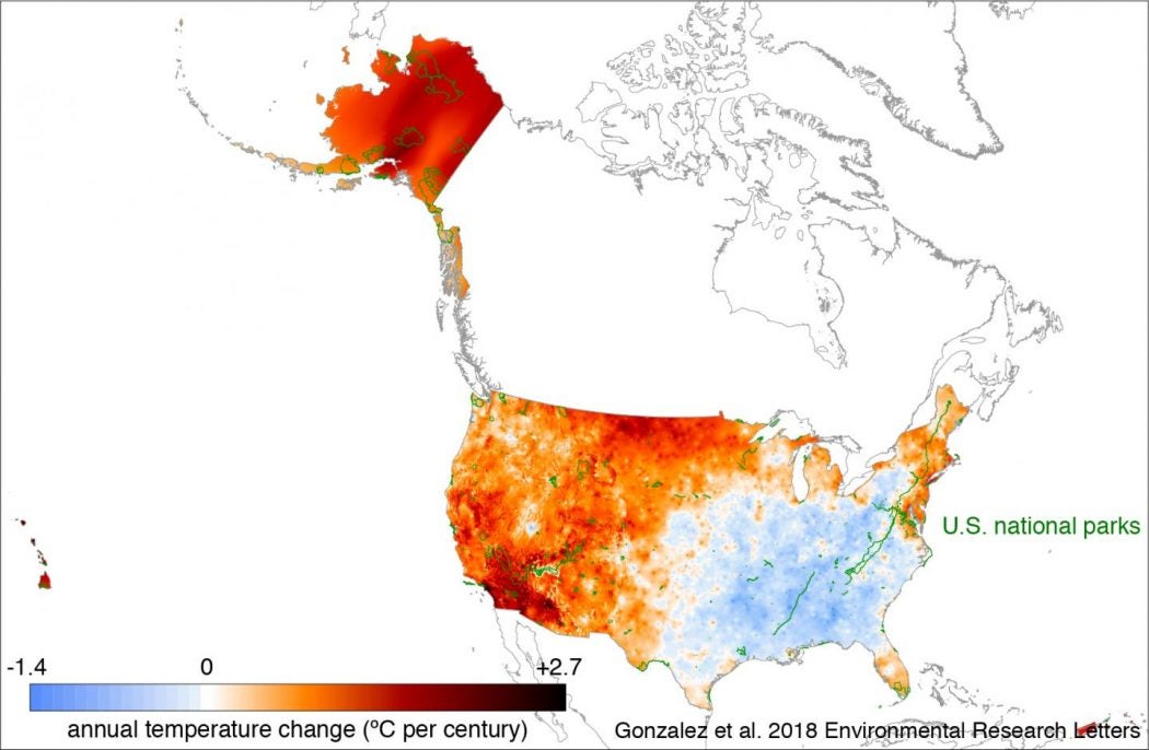 map of temps national parks