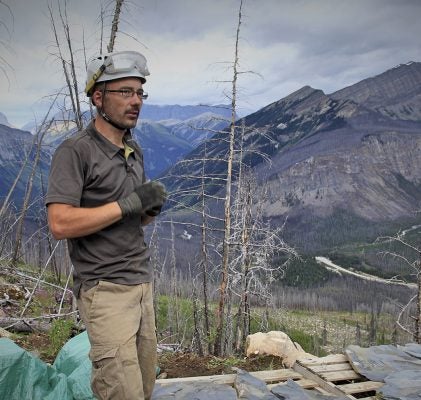 Palaeontologist Jean-Bernard Caron in the field at the Burgess Shale.