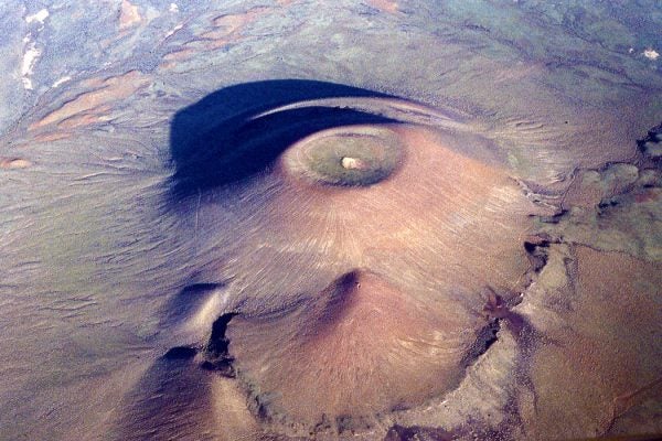 An aerial view of Roden Crater