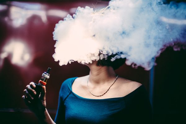 A woman vaping