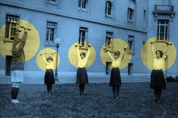 Girls in gym class, 1920