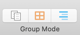 Three buttons for group mode options