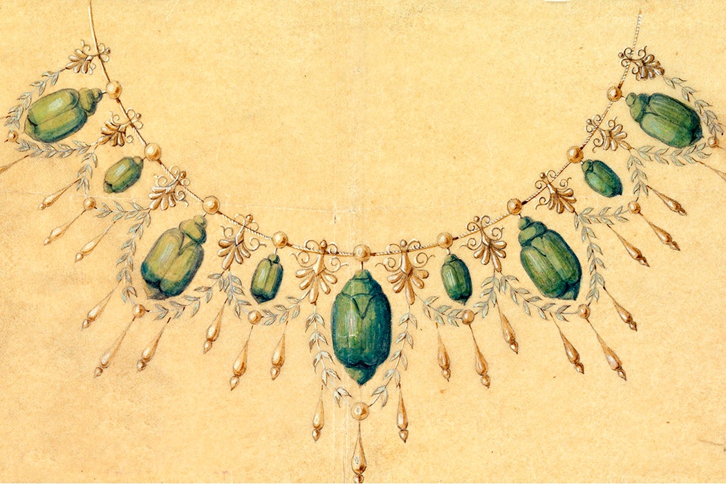 Design for Necklace with Brazilian Beetles, ca. 1900