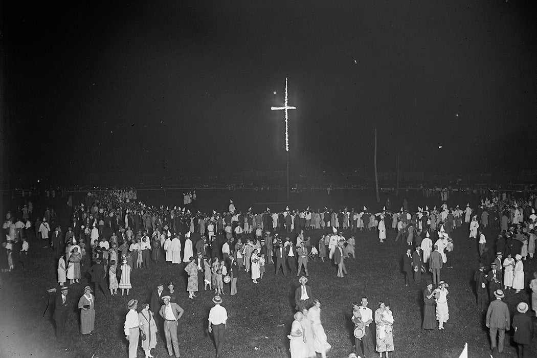 Burning of an 80 ft. cross by the KKK, 1925