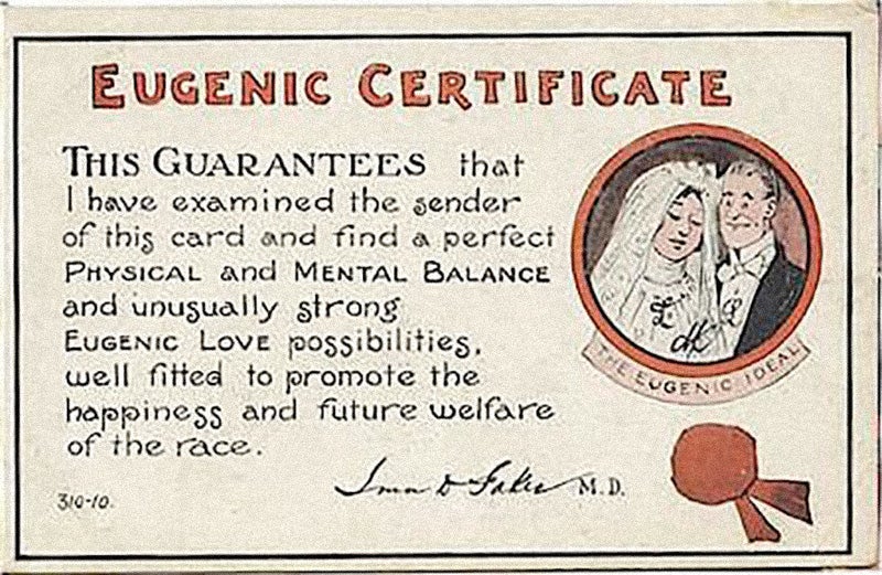 A eugenics marriage certificate