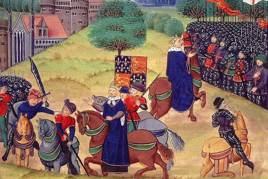 Illustration depicting the Peasants’ Revolt from Jean Froissart’s Chronicles Vol. 2, ca. 1460-80 