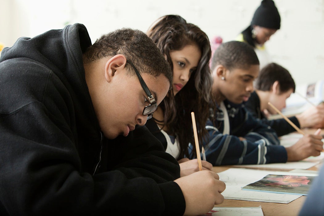 Students at work in a classroom