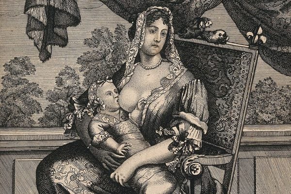 Etching: A wet nurse breast feeding the Duke of Burgundy, grandson of Louis XIV

Source: https://www-jstor-org.ezproxyberklee.flo.org/stable/community.24839779