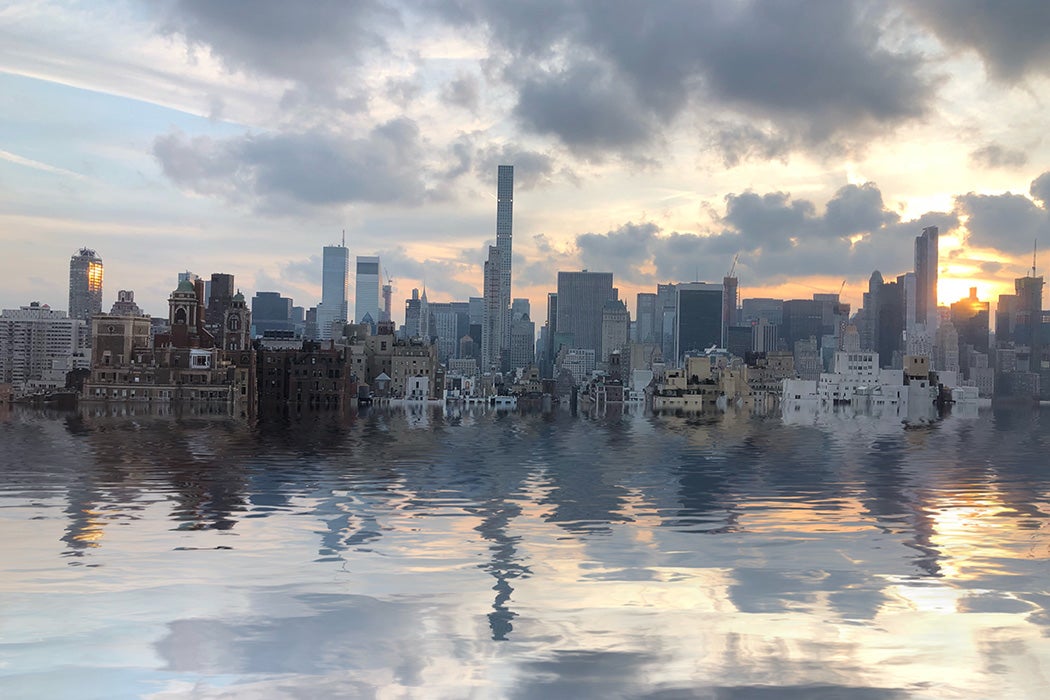 New York upper Eastside looking south flooded