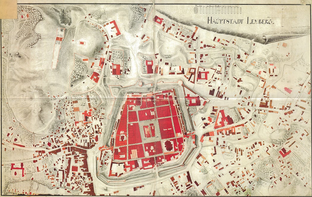 A 1777 map of Lviv 