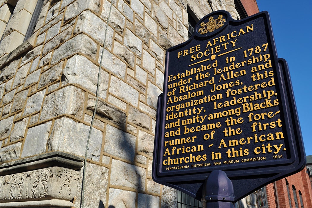 Historical Marker at 6th and Lombard Sts. Philadelphia PA