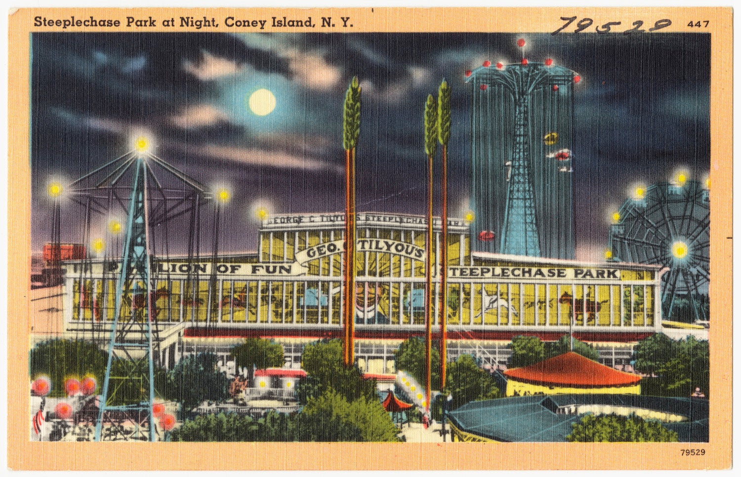 Steeplechase Park at night, Coney Island, NY c. 1930