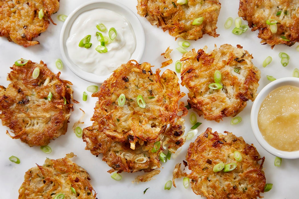 Potato Pancakes "Latke's" with Sour Cream and Apple Sauce