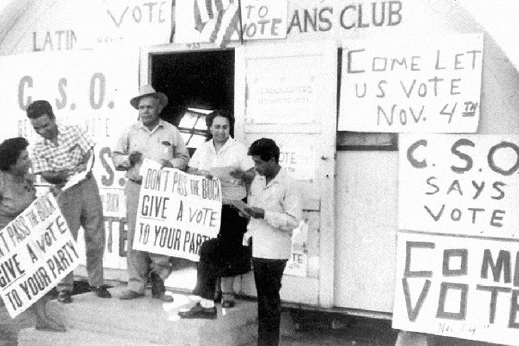 Community Service Organization (CSO) Voter registration drive, 1958