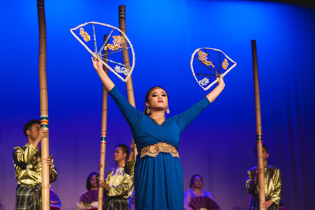 The annual Barrio Fiesta (Pilipino American Cultural Night) is an event that showcases the talents of the Filipino student community at USF through skit, dance, and music.