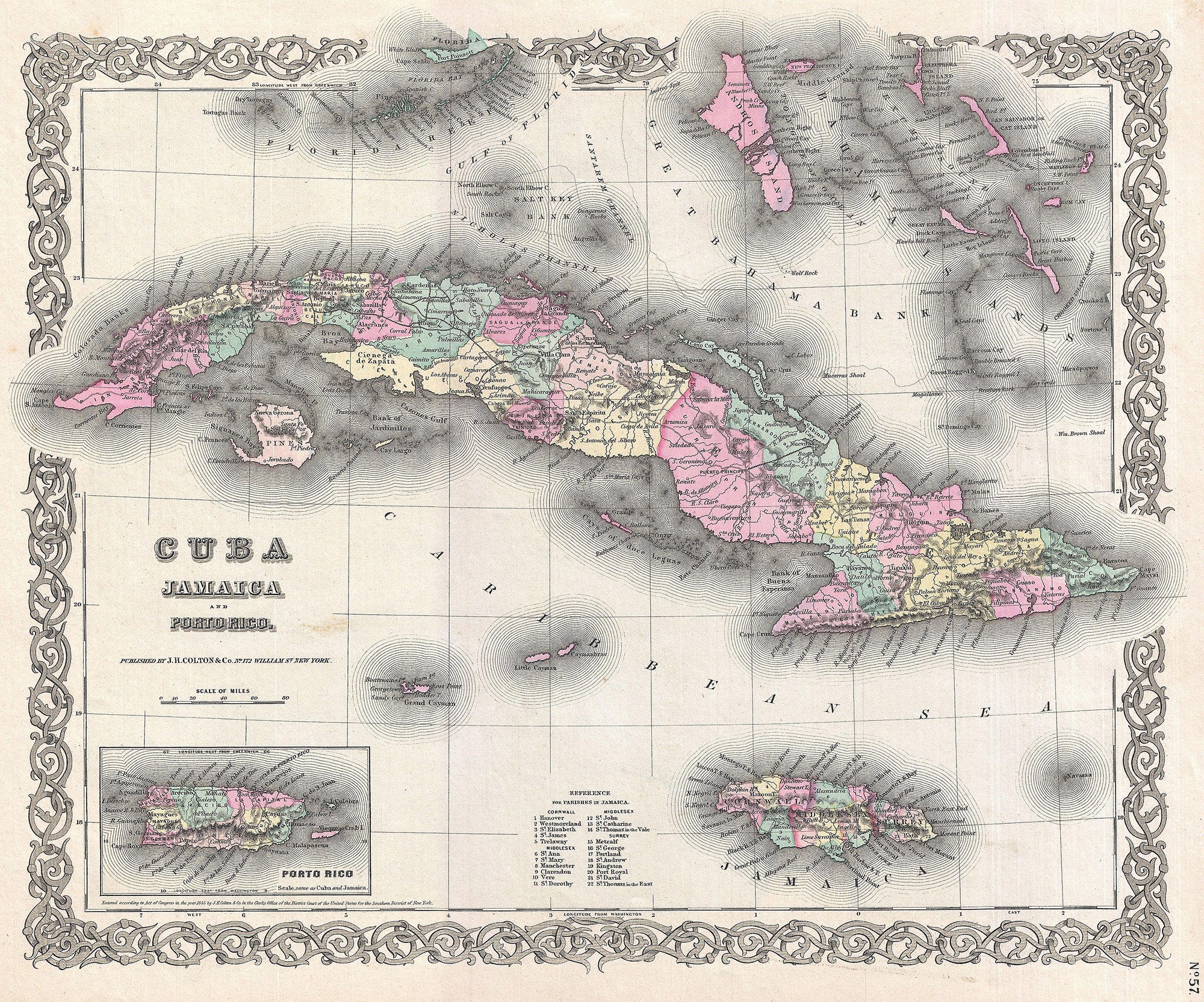 An 1855 map of Cuba