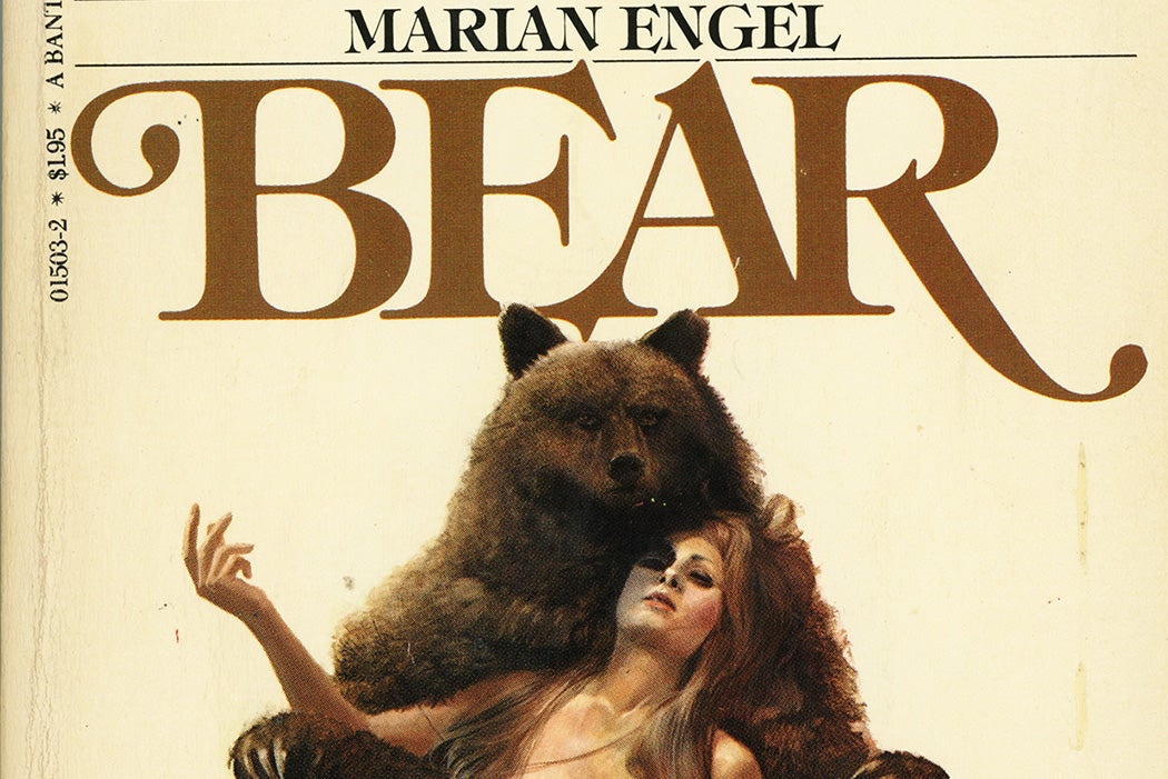 From the cover of the 1977 paperback release of Bear by Marian Engel.