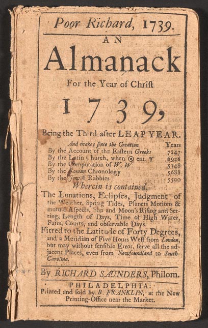 Poor Richard Almanack, 1739