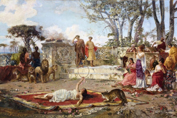 A lion tamer in Ancient Rome