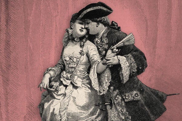 An illustration of 19th-century lovers